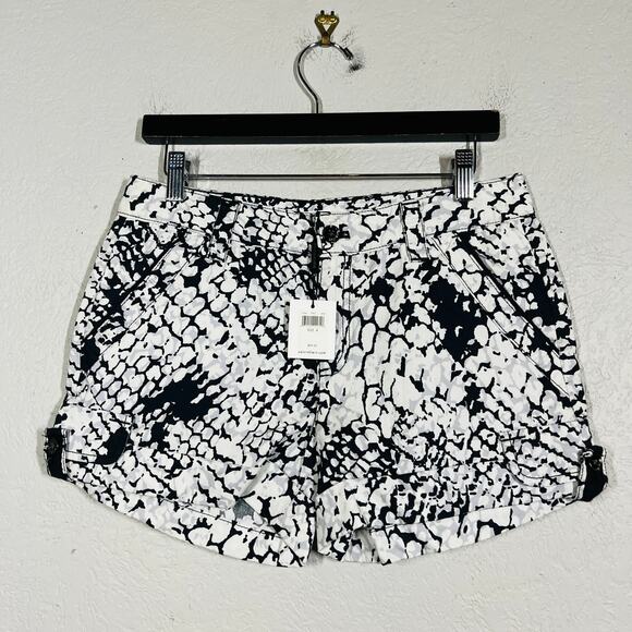 NEW! Calvin Klein Snake Print Shorts Casual Cuff Shorty Blue White - 4 - Picture 2 of 4